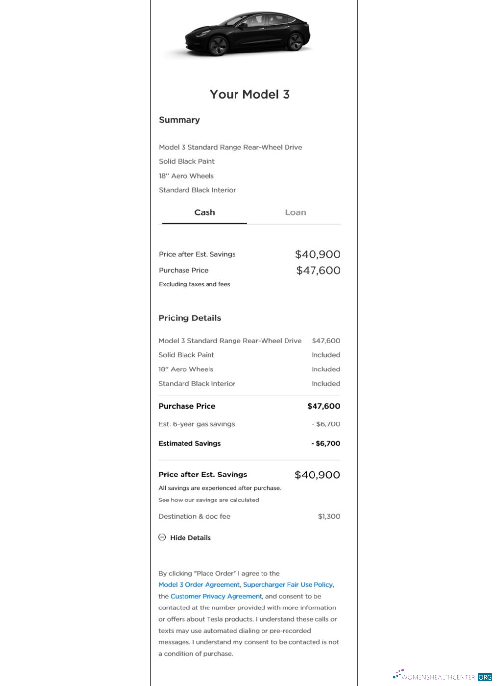 Download Tesla payment receipt Photoshop template
